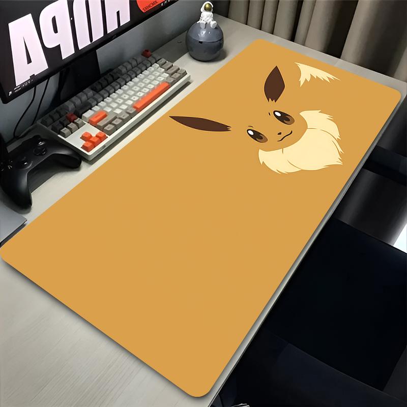 Cute Mouse Pad Gaming Anime Keyboard Pads Rug P-pokemon Eevee Mousepad Mouse Pads Laptop Gamer Extended Desk Mat XXL Carpet