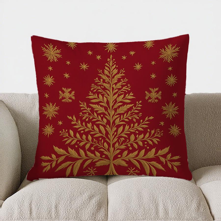 Weihnachtshaus mit Schneeflocken Kissenbezug Muster Kissenbezug Geeignet für Sofa Schlafzimmer Auto Kissenbezug