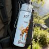 1PC Just A Girl Giraffe Print 750ml Color Plastic Sports Water Bottle Leakproof Flip Straw Lid Suitable for Sports Office Home Use
