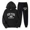 Men's Fashion Print Hoodie & Sweatshirt Set - European & American Style Two-Piece Casual Sportswear