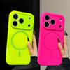 Fluorescent Silicone Magnetic For  Case For For Iphone 17 Air 16 15 14 13 12 Pro Max Plus Solid Color Candy Soft Cover