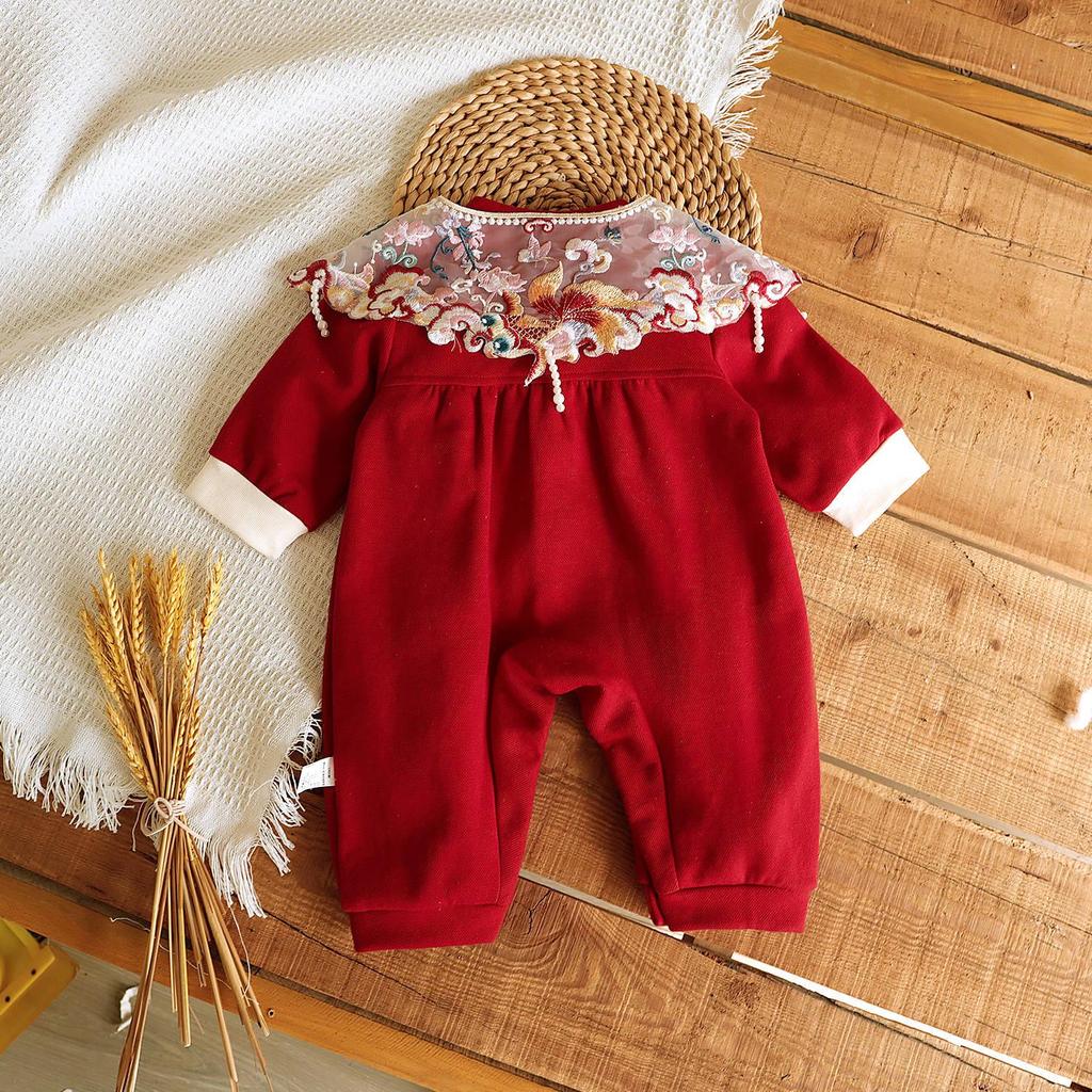 2025 Infant Long Sleeve Romper - Spring/Autumn One-Piece Jumpsuit for Girls