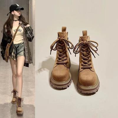 Boots Women Fashionable and Comfortable Vintage Workwear Desert Rhubarb Boots Spring Summer Single Boots Thick Bottom Outdoor Short Boots