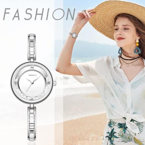 Women's Replica Watch, Waterproof: Zirconia and Diamond Quartz Watch, Delicate, Classic, Stainless Steel, Cute, Stylish, Adjustable, Silver