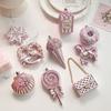 Snowflake Christmas Tree Ornament PVC 3D Pink Pendant DIY Lollipop Ornaments  Holiday Decor