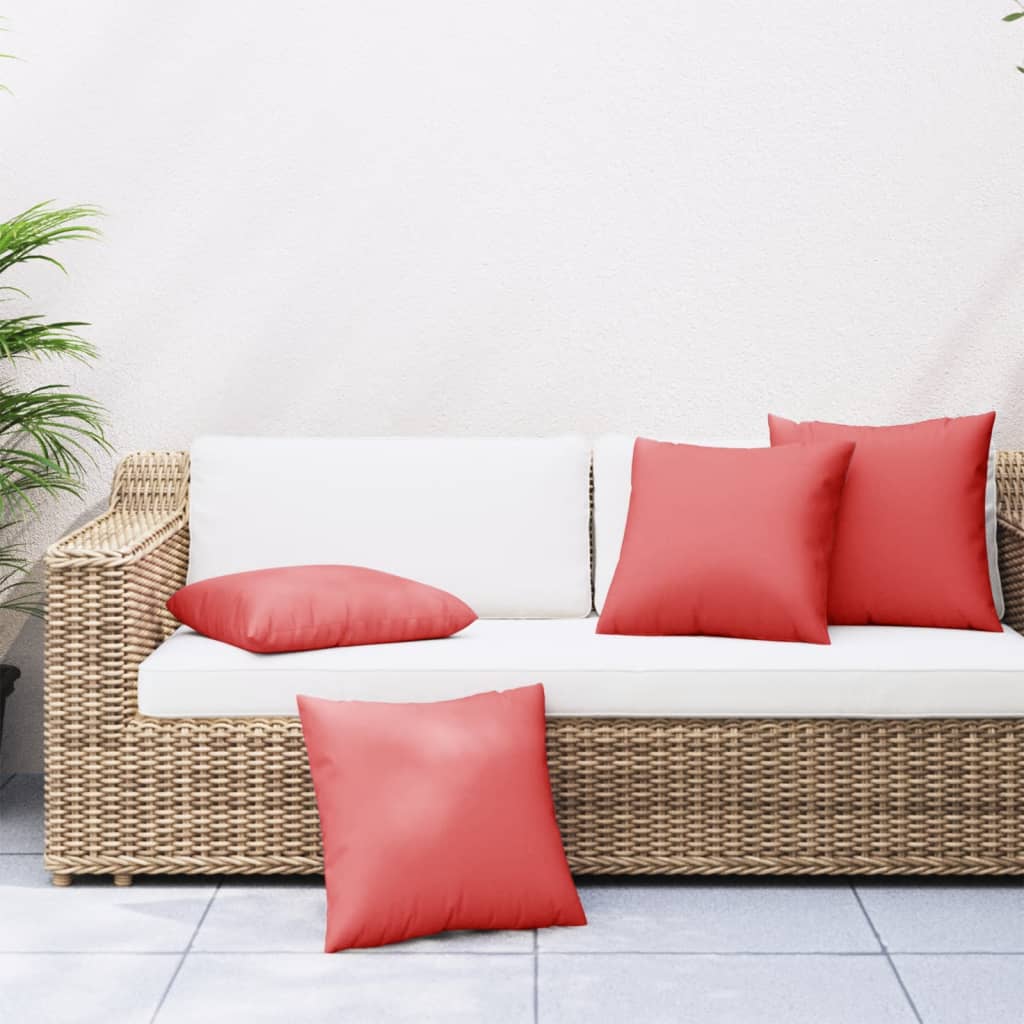 Sofa Cushions 4 Pcs Red 60 X 60 Cm Fabric