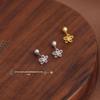 Simple Versatile Five-Petal Screw Stud Earrings for Women: Fresh, Sweet, Stylish, Lightweight Luxury Design.