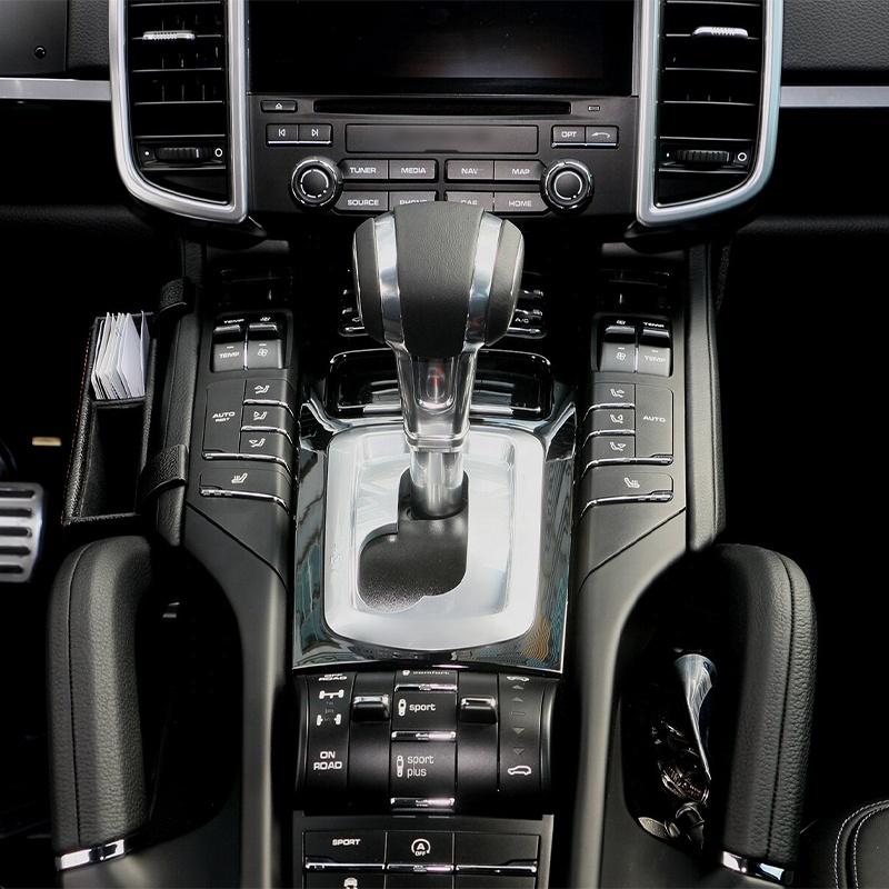 Elegant Interior Retrofit Aluminum Alloy Gear Shift Knob Upgrade Kit Carbon Fiber Leather for Porsche Cayenne 2011-2017