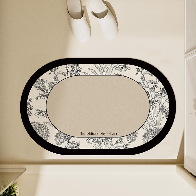 Simple Diatom Mud Bathroom Water Absorption Floor Mat Toilet Toilet Toilet Quick-drying Anti-slip Foot Mat Shower Room Cut Mat