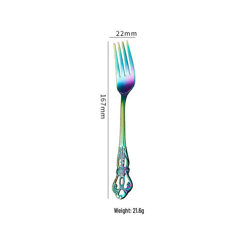 Stainless Steel Cutlery Set: Royal Steak Knife, Dessert Spoon, Salad Fork, Ice Spoon