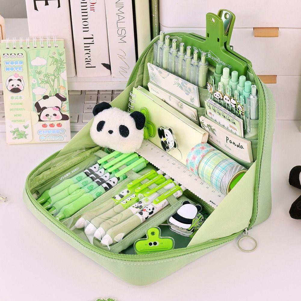 12-Layer Penicl Case Large Opening Multi-Compartment Stationery Bag Large Capacity Stationery Organizer Pen Bag Back to School