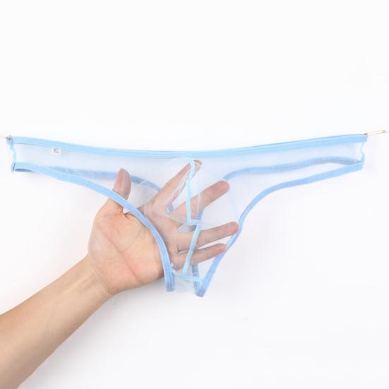 Men Briefs Stretchy See-through Low Waist No Bound Feeling Mesh Men Underpants Inner