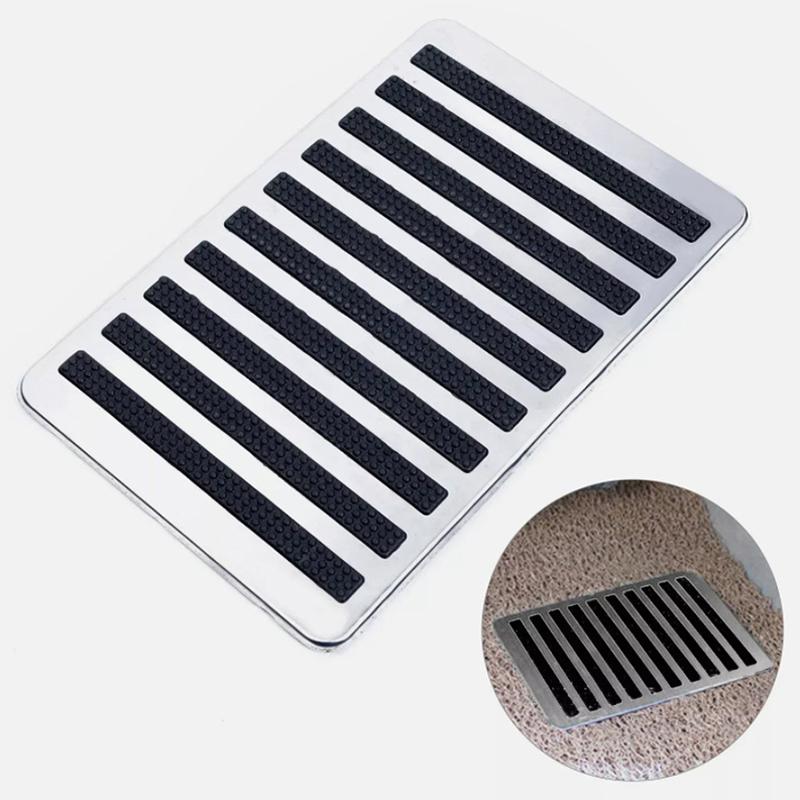 Podložka pod pedál auta Univerzální Auto Auto Podlahová Koberec Podložka Záplata Protiskluzová Ocelová Deska 23.5X16Cm Pro Autokoberce s Hedvábným Kruhem