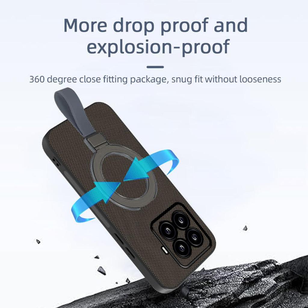 Premium PU Leather Magnetic Ring Stand Phone Case for Xiaomi 15T Pro Business Style Protective Cover