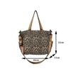 Women's New Shoulder Bag Leopard Print Casual Shopping Bag Large Capacity European and American Fashion Solid Color Tote Bag CLE