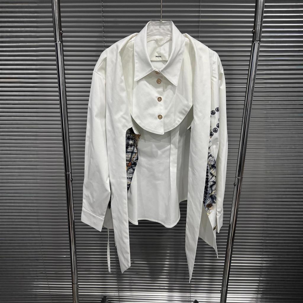 2025 Autumn/Winter Korean Slim Fit Casual Round Neck Stylish Women's Shirt