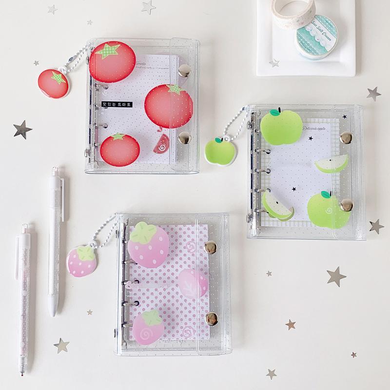 Colorful Transparent Binder Loose Cover Journal Sketchbook Office Supplies Accessories