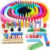 Kinder Holz Domino Institution Zubehör Organ Blöcke Regenbogen Puzzle Dominoes Montessori Pädagogisches Holzspielzeug für Kinder