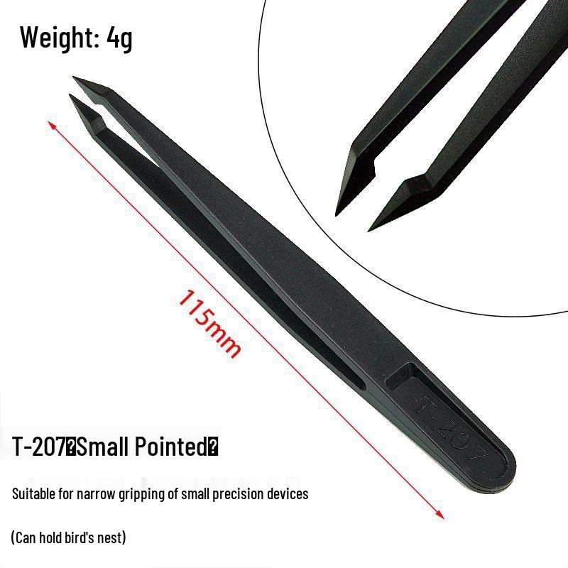 Anti-Static Curved Tip Plastic Tweezers, Multi-functional with Wide and Flat Tips for Industrial and Eyelash Use.