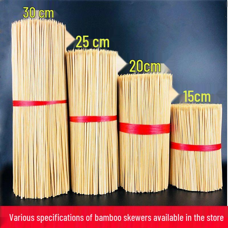 Disposable Bamboo BBQ Skewers for Sausages, Lamb, Bóbó Jī, Fried Skewers, and Tanghulu
