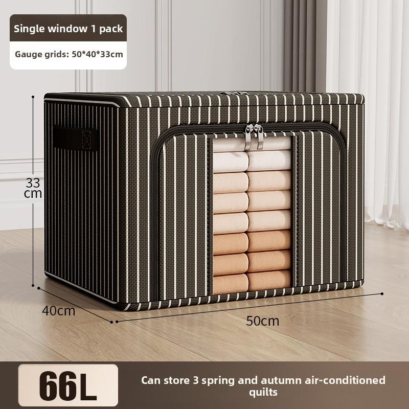 

Контейнеры для хранения из ткани Оксфорд большой емкости со стальной рамой, складные тканевые ящики для хранения одежды, одеял, игрушек, для организации дома 100L 60*42*40cm чёрный