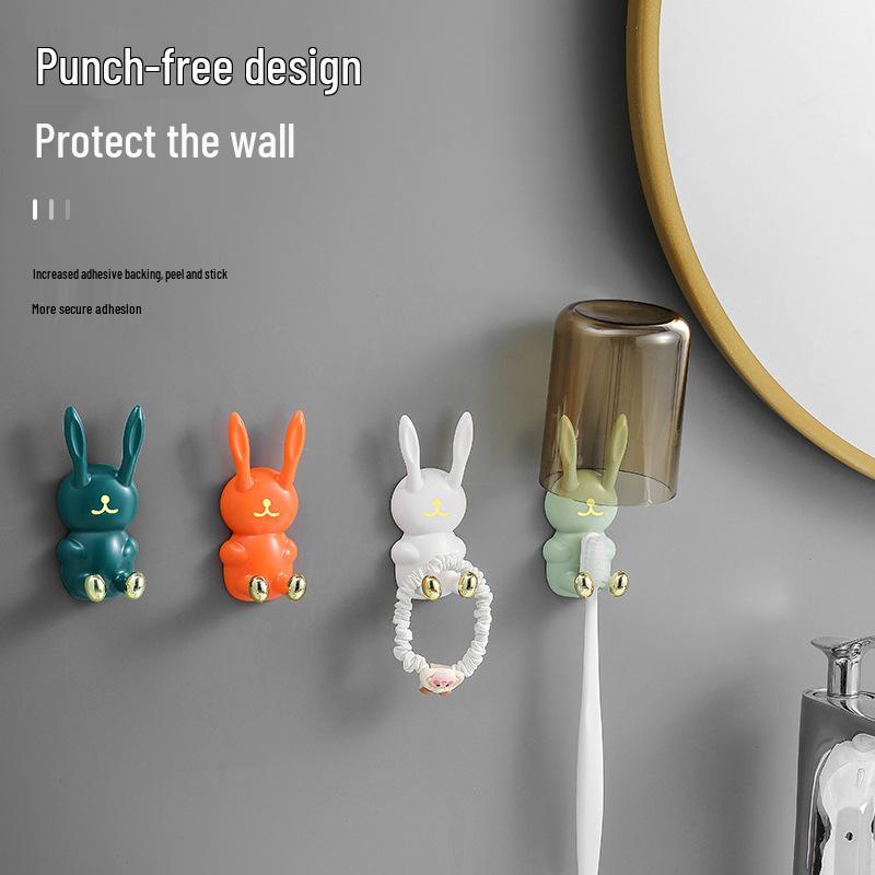 Multifunctional Cartoon Rabbit Toothbrush Holder and Wash Cup Rack