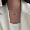 S925 Sterling Silver Korean-Style Multi-Layer Snake Chain Necklace for Women