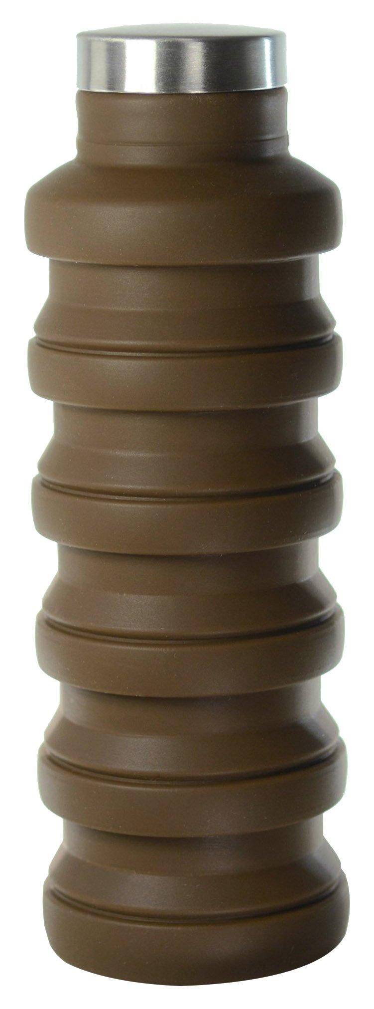 

HOME DESIGN Foldable Silicone Bottle, Stretchable Water Bottle, Brown