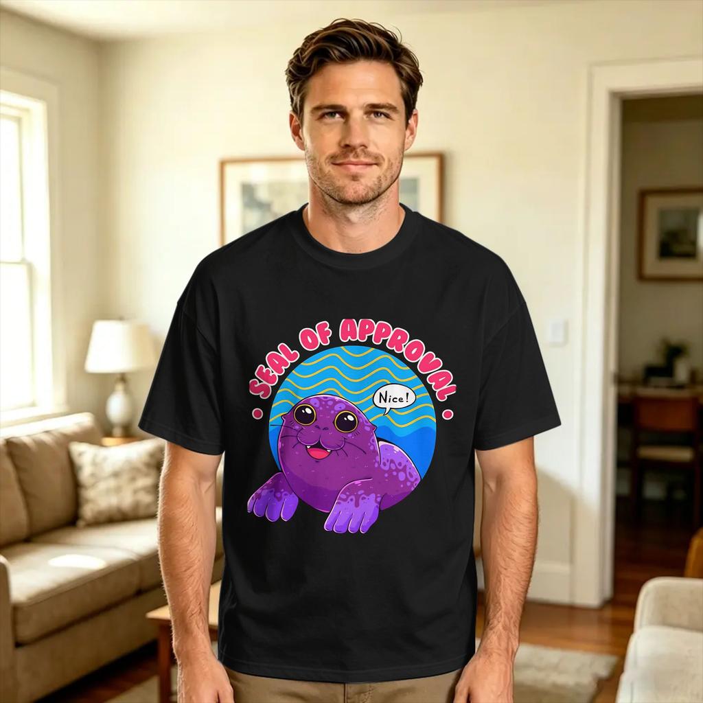 Neil the Seal T Shirt Summer Streetwear TShirts 100 Cotton Trendy Cool Tshirt For Unisex Design Top Tees