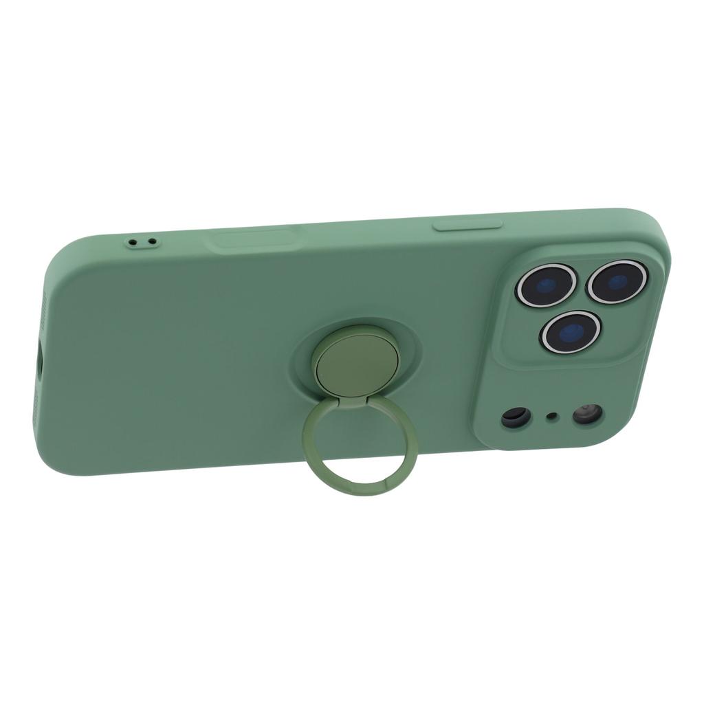For iPhone 17 Pro Silicone Case with Strap Ring Kickstand Phone Cover