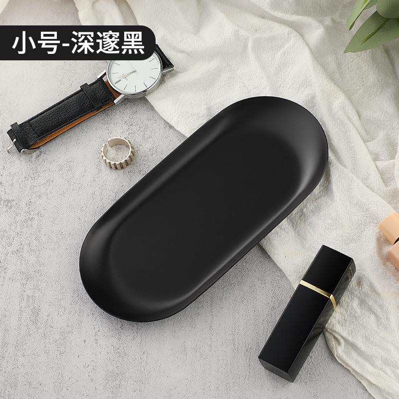 5 Stück Ins Style Hochästhetische Edelstahl Schmuckteller Kosmetik Metall Präsentierteller Ovalförmige Haushaltsaufbewahrungstabletts