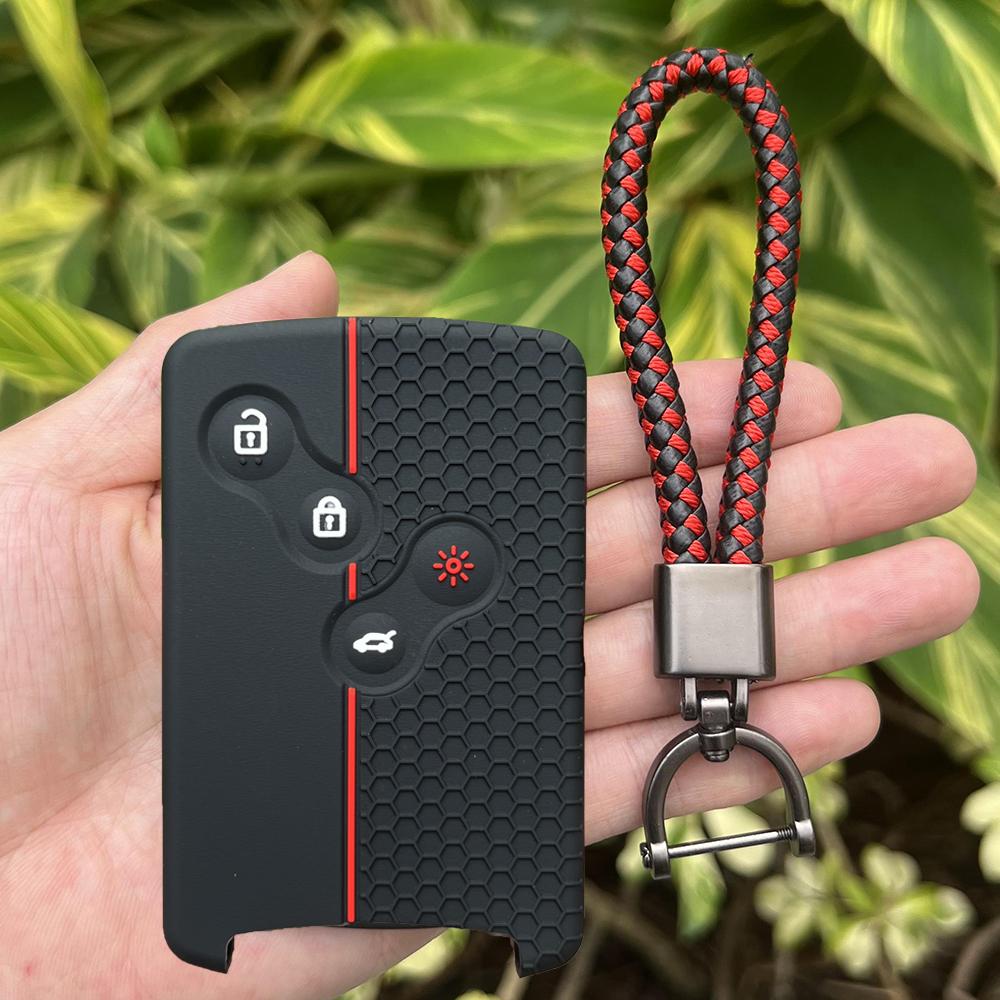 Silicone Car Key Cover For Renault Kadjar Captur Clio Megane 2 3 4 RS Koleos Logan Scenic Duster Card Case Key CHAIN Accessories