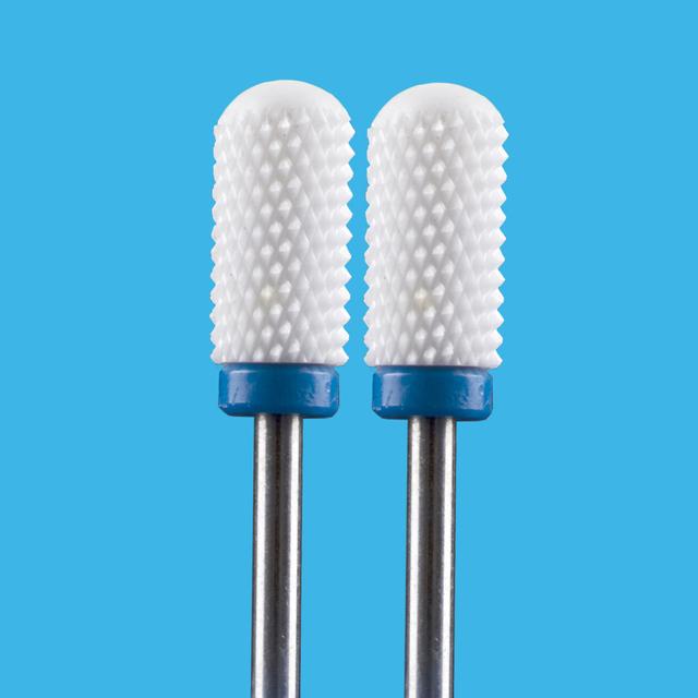 2 PCS Ceramic Milling Cutter For Manicure Machine Set Nail Drill Bits Corundum Mill Cutters Nails Pedicure Bit Sanding Cap