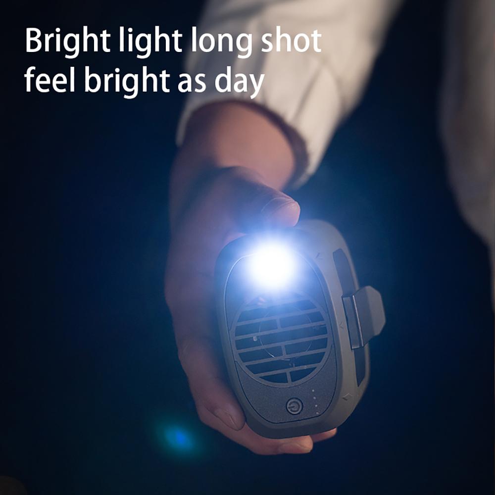 8000mAh Rechargeable Wearable Plastic Personal Cooling Fan 3 Speed Quiet Brushless Motor Hands-free Belt Outdoor Work Camping