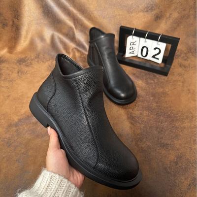Herbst und Winter neue Mode Martin Stiefel weiches Leder weich gefütterte Stiefel Herren Baumwoll-Leder-Stiefel Retro Stiefel