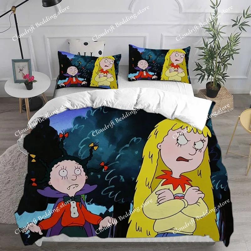 Cartoon Mona the Vampire Anime Bedding Sets Comforter Quilt Bed Cover Duvet Cover Pillow Case Kids Adult Size