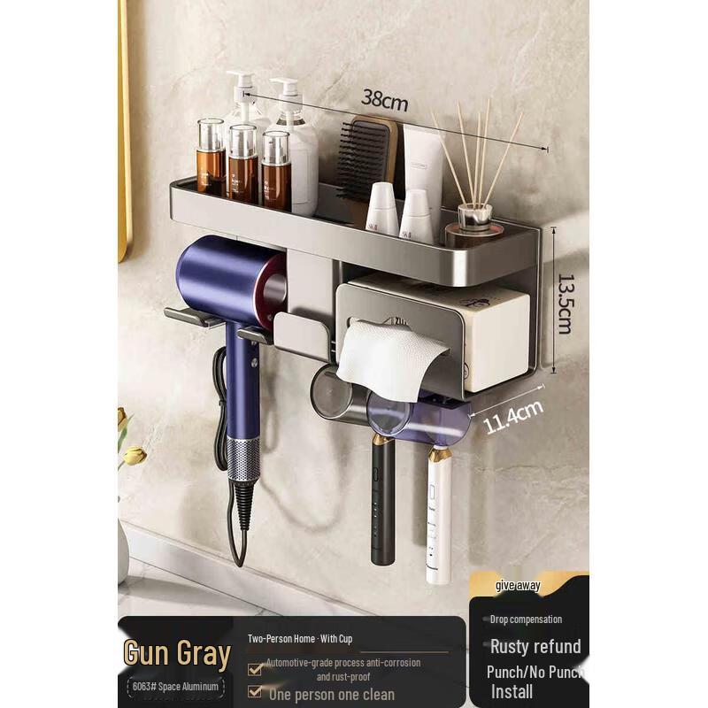 HANDUNYOU Wall-Mounted Double Toothbrush Holder