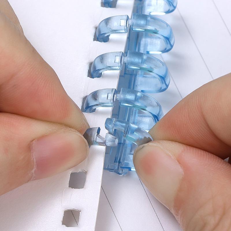 3-1Pcs 3/5Holes Loose Leaf Binders Book Rings Translucent Binding Spines Combs Snap Split for DIY Diary Notebook School Supply