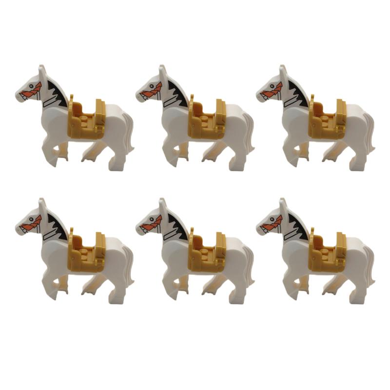 Medieval Military Building Blocks Cavalry Army Horse Animal Elephant Camel Wolf Crocodile Brick Toy Accessories S003