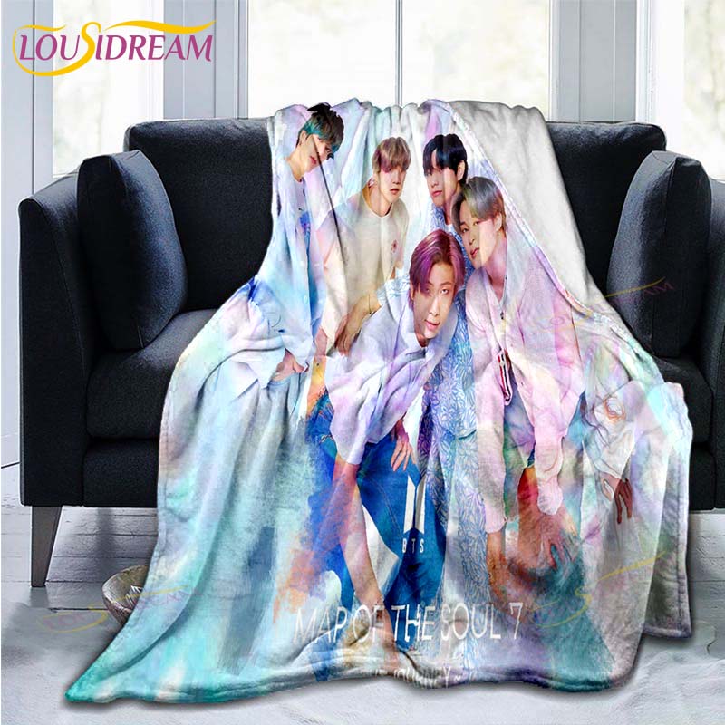 

Kpop Bangtan Boys Bts Плед для дивана Покривало на ковдру Подорожня постільна білизна Розпродаж Плед Фланелевий Плед Покривало на ліжко 130x150cm