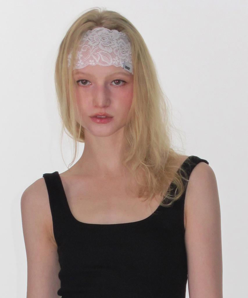 CRANK Lace Veil Hairband_White