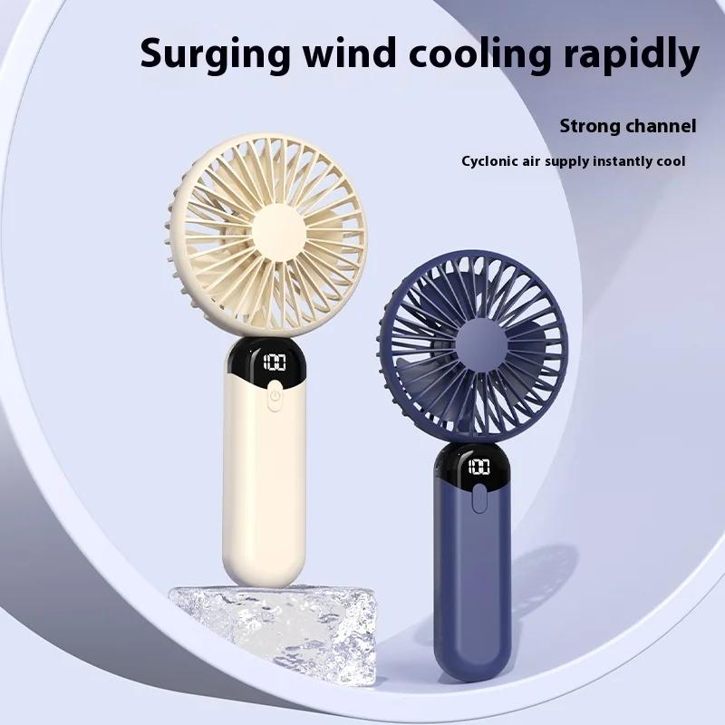 3000Mah Mini Electric Fan Portable 6-speed Wind Speed Handheld Hand Silent Fan Digital Display Summer Usb Charging Portable Fan