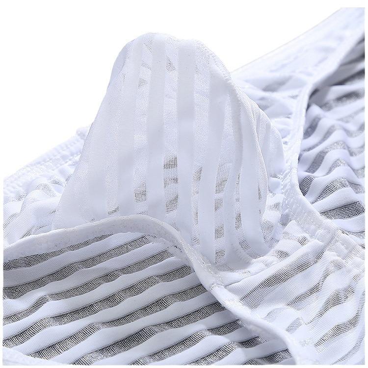New Multi Color Men's Triangle Underwear Low Waist Breathable Solid Color Stripe Ultra Thin Transparent Ice Silk