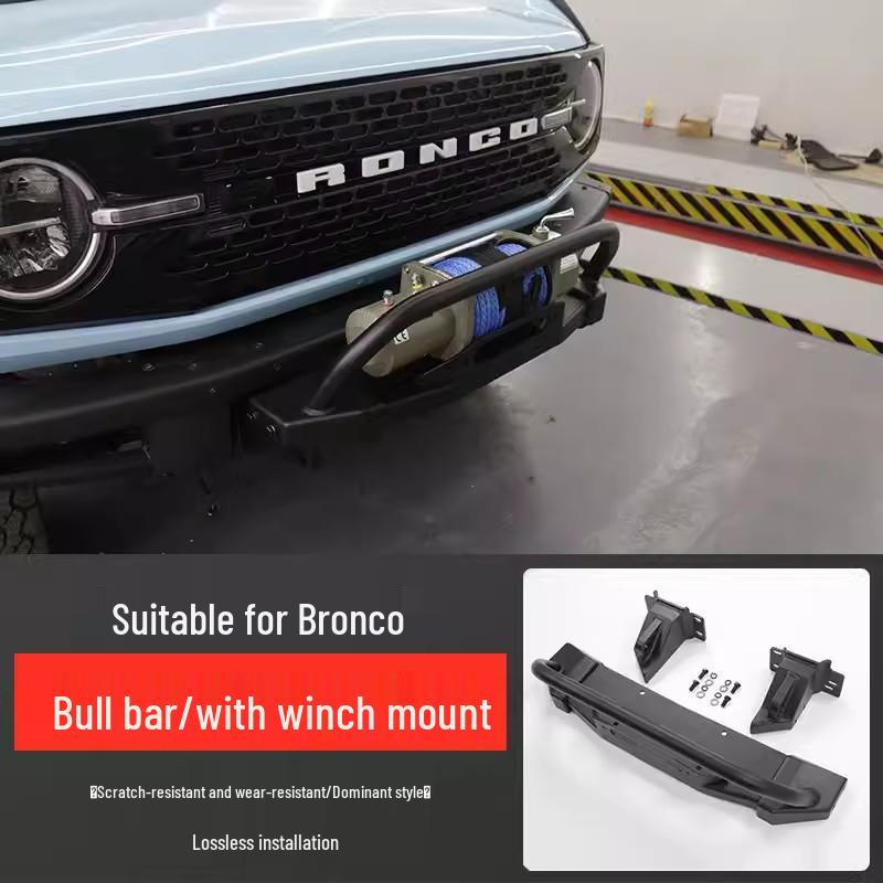 Ford Bronco Front Bumper Light Bar Spotlight Bull Bar Exterior Upgrade.