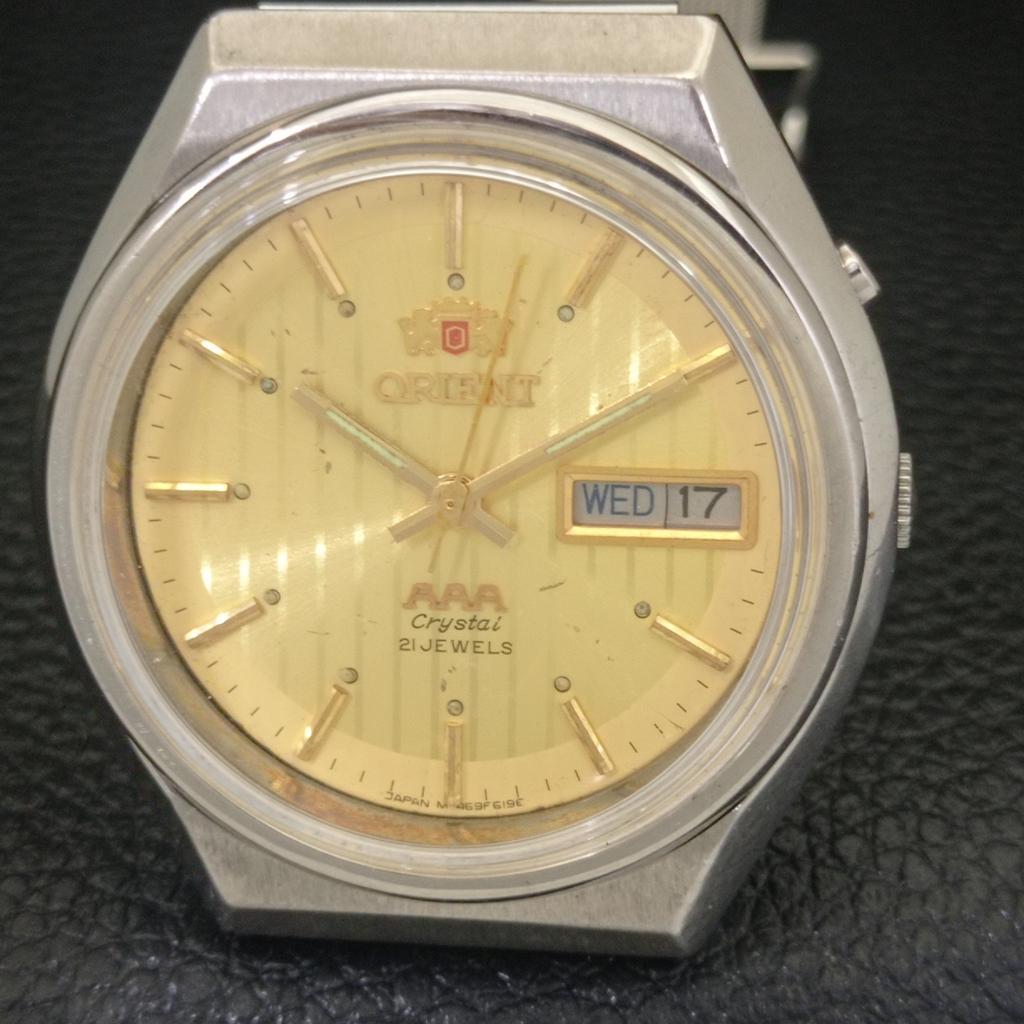 VINTAGE ORIENT AAA CRYSTAL AUTOMATIC JAPAN MENS ORIGINAL DIAL WATCH a703430-1