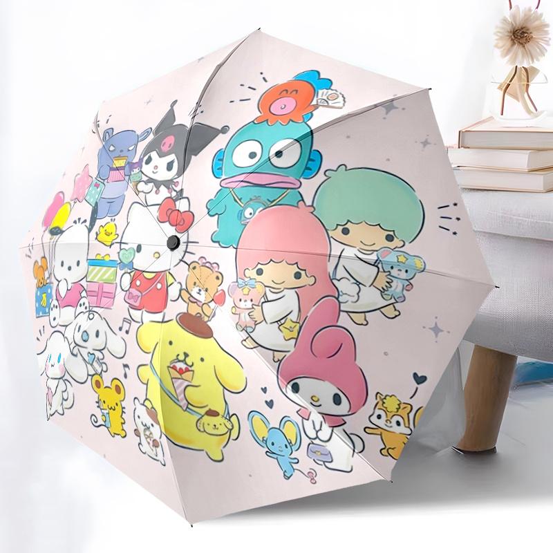 1pc Hello Kitty & Friends Automatic Opening Folding Umbrella - 8 Bone Iron Frame, Suitable for Fans, Travel, Daily Use, Gift for Holidays.F100