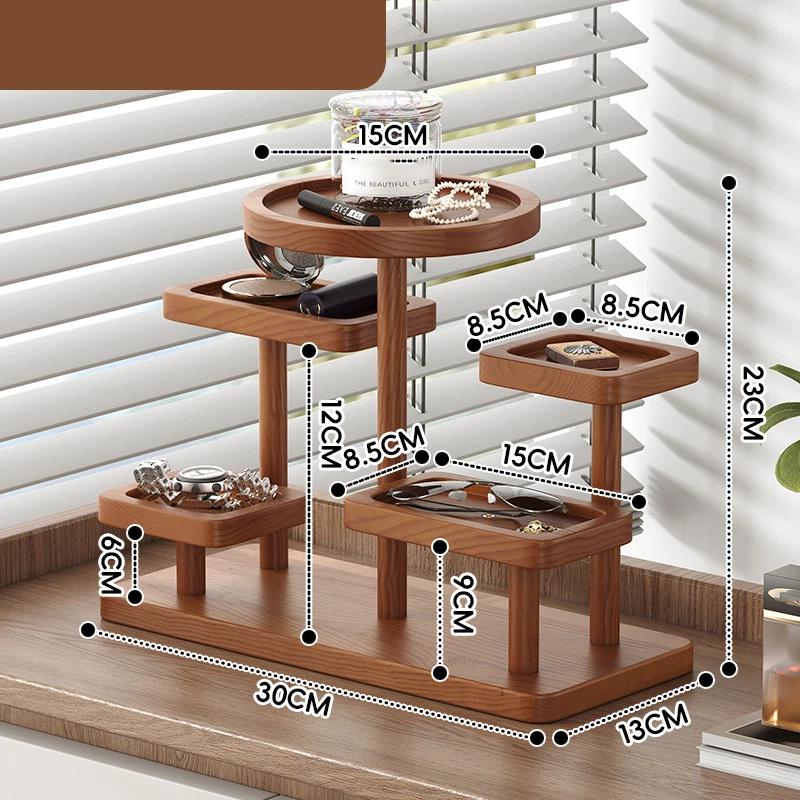 Rustic Entryway Shelf Key Holder Wooden Storage Rack Tabletop Organizer Display For Glasses Watches Home Decor D