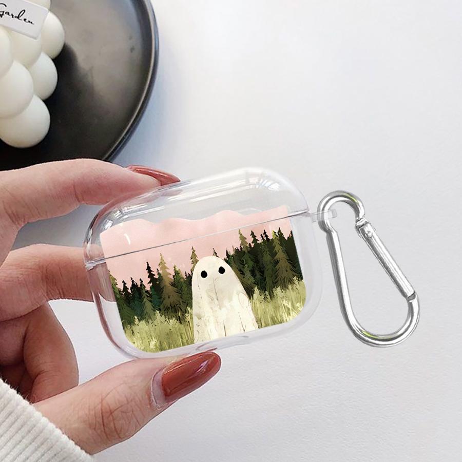 Clear Earphone Cases Cover Case For Airpods Pro3 Pro2 1 Pro 4 3 2 Oil Painting Ghost