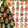 36/12pcs Gingerbread Man Ornaments Christmas Tree Wooden Hanging Decorations Pendants Cute Cartoon Xmas DIY Hangings Home Decor