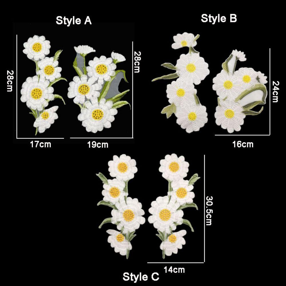 Daisy Clothing Applique Exquisite Clothes Patches Flower Embroidered Patches  Sewing